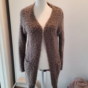 Love Tree Cozy Brown Fuzzy Cardigan Size Small